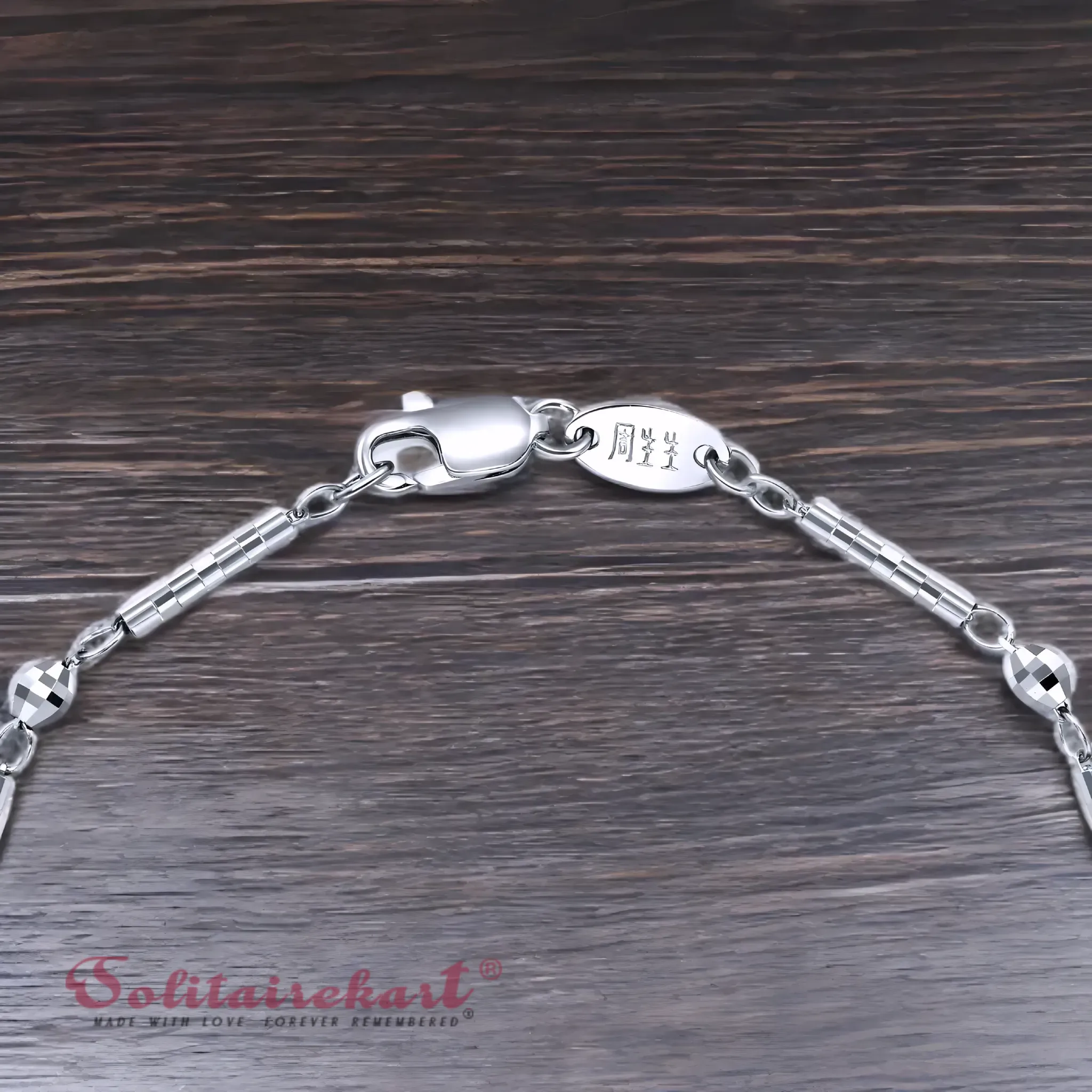 Solitairekart Platinum Fancy Bar Bracelets Link Design 3.256gm Weight For Unisex.